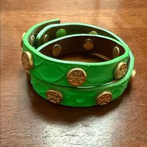 Tory Burch Green Leather Bracelet